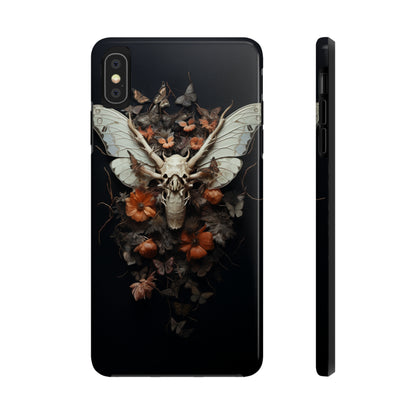 Deadhead Moth Gothic Dark Academia iPhone Case | Spooky Skull Mysterious Elegance