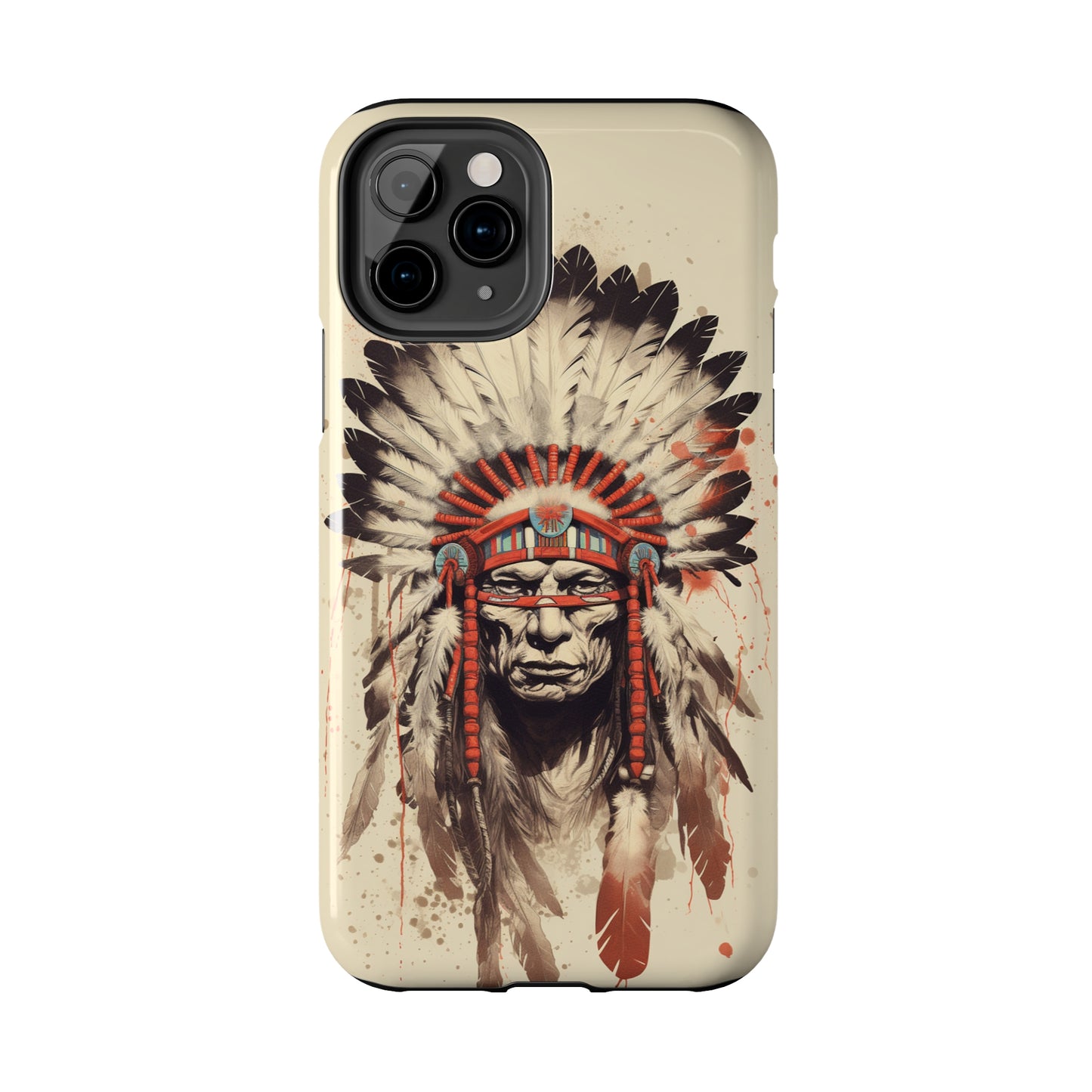 Proud Heritage: Native American Chief Headdress | Iconic Tribal iPhone Case for Models 11 through 14 Pro Max