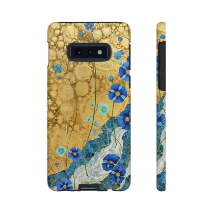 Forget Me Nots Gold Color Splash Floral Design Phone Case