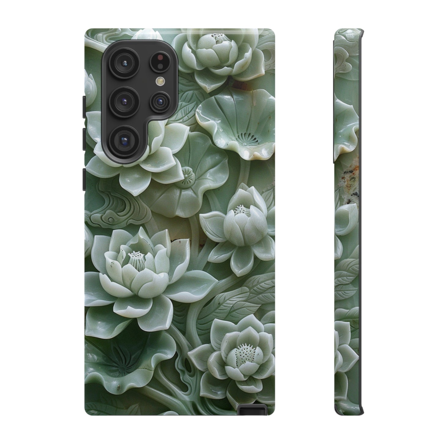 Green Jade Lotus Floral Art Phone Case