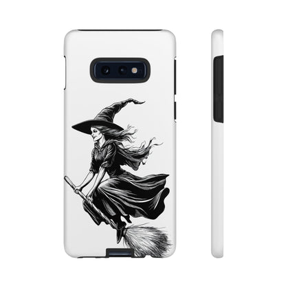 Vintage Halloween Witch on a Broom Spooky Phone Cover