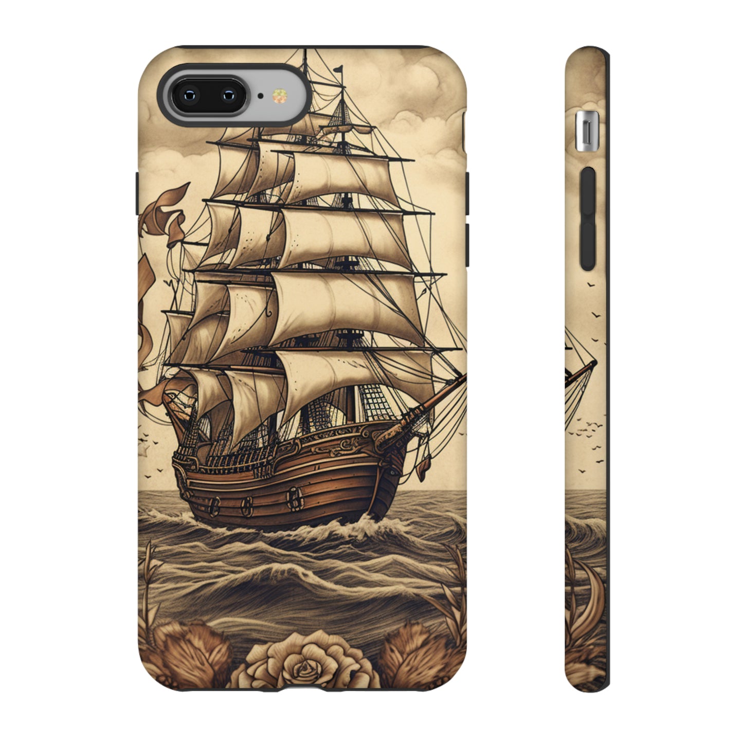 Vintage Tattoo Style Pirate Ship Phone Case