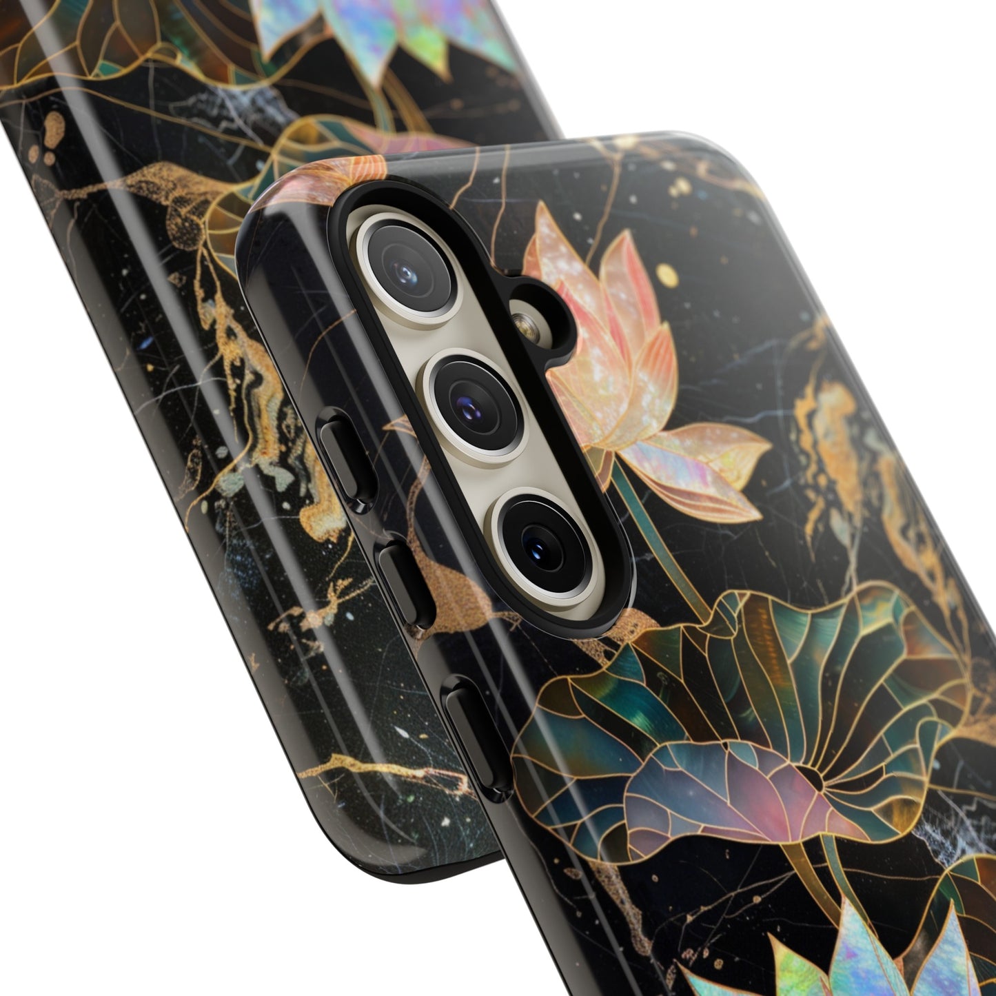 Zen Stained Glass Lotus Floral Design Phone Case