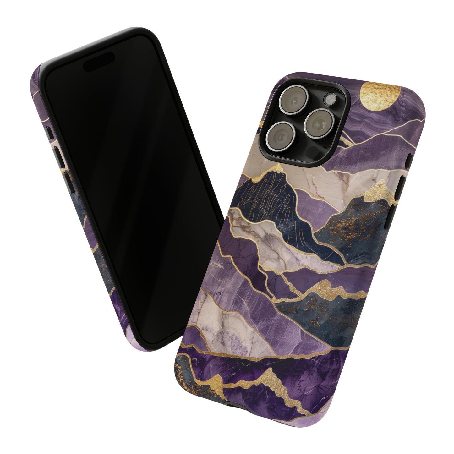 Abstract Purple Gold Mountain Phone Case