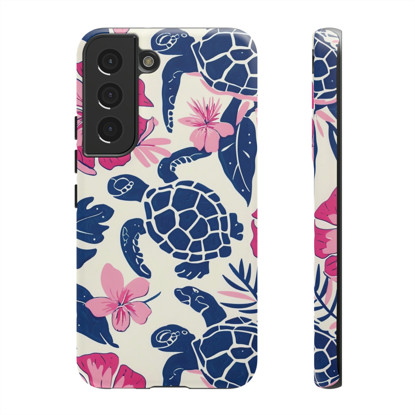 Undersea Floral Blue Sea Turtle Phone Case