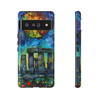 Stonehenge Neolithic Full Moon Stained Glass Watercolor Phone Cover