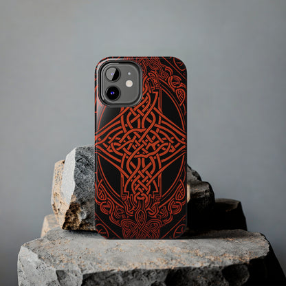 Eternal Weave iPhone Case, Red Celtic Tribal Knots | Timeless Symbolism iPhone Case for Models 11 through 14 Pro Max