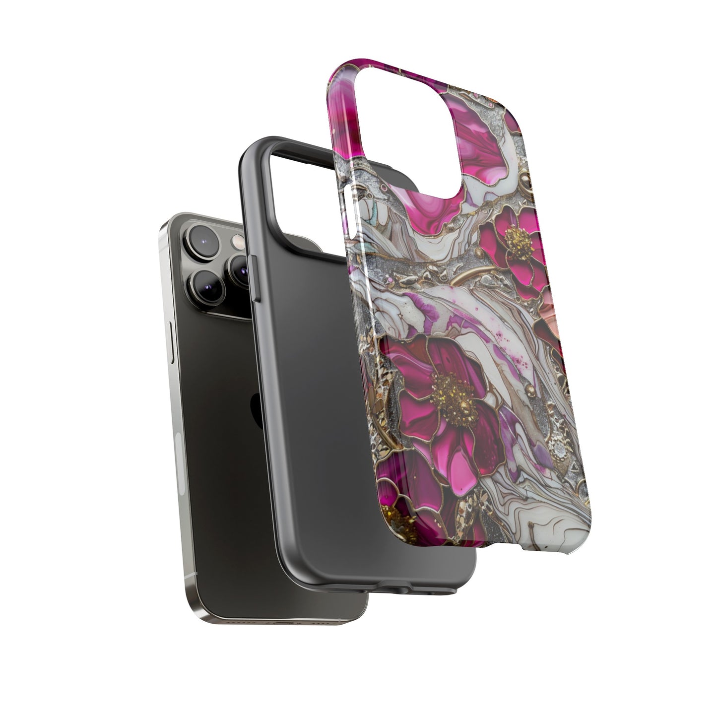 Stained Glass Magenta Floral Paisley Explosion Phone Case