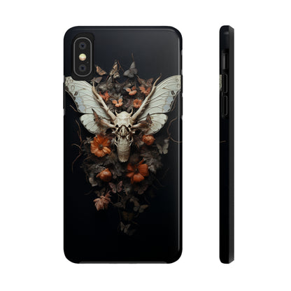 Deadhead Moth Gothic Dark Academia iPhone Case | Spooky Skull Mysterious Elegance