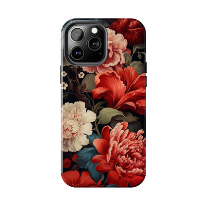 Vintage Floral Aesthetic Phone Tough Case Antique Print for iPhone 14 11 Pro 12 13 XR XS X 7+ 8 Boho Nature Flowers Cottage Core