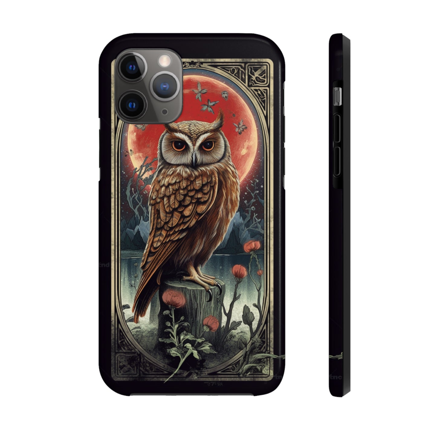 The Hermit Owl Tarot | Dark Academia Aesthetic Retro Tough iPhone Case | Embrace Mystical Vibes with Captivating Tarot Art and Reliable Protection