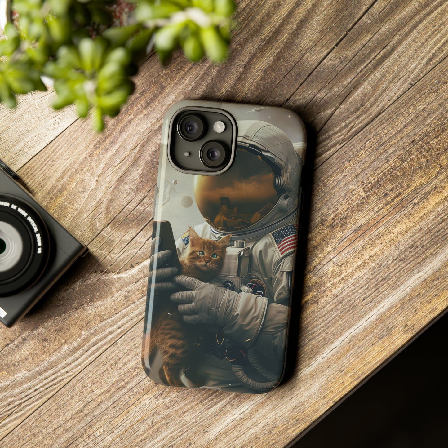 The Astronaut and the Cat Phone Case