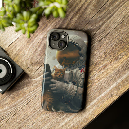 The Astronaut and the Cat Phone Case