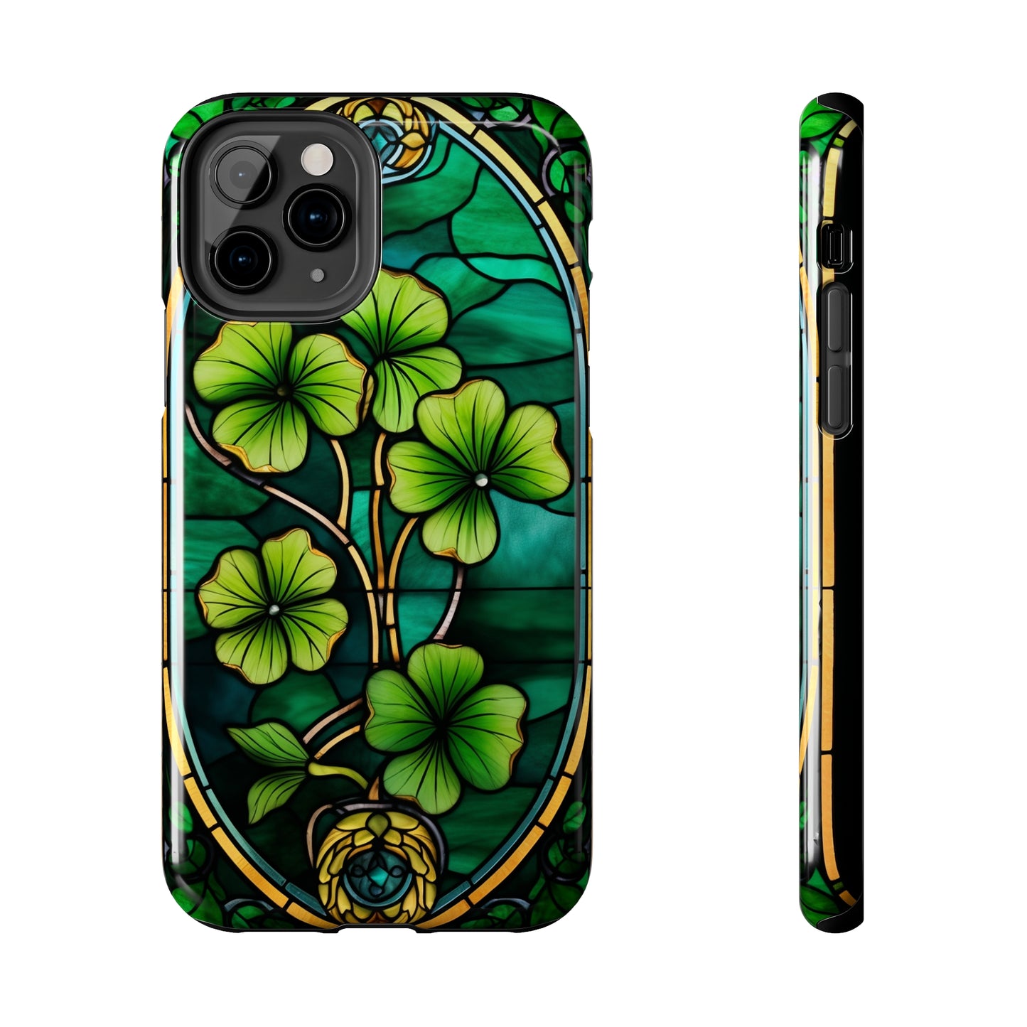 Lucky Charm: Four-Leaf Clover Phone Case | Symbol of Fortune for iPhone Models 11 through 14 Pro Max