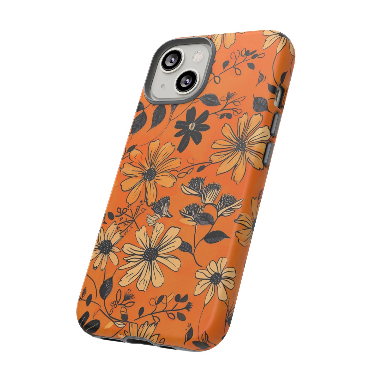 Orange Floral Phone Case Cute Summer Flower Aesthetic