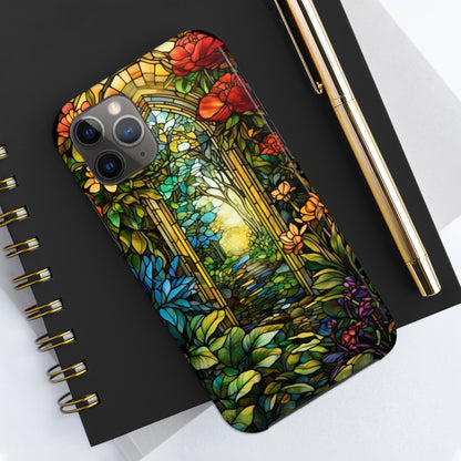 Secret Garden Stained Glass iPhone Tough Case | Unveil the Beauty of Nature with Reliable Protection