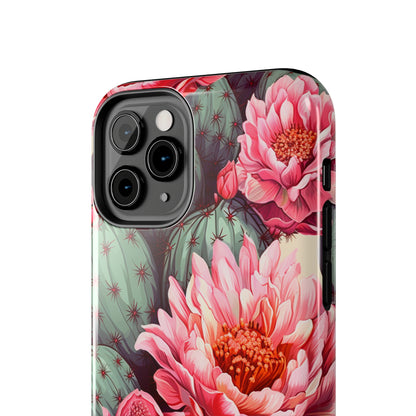 Desert Dreaming: Vintage Charm with Floral Cactus Retro Vibe Tough iPhone Case