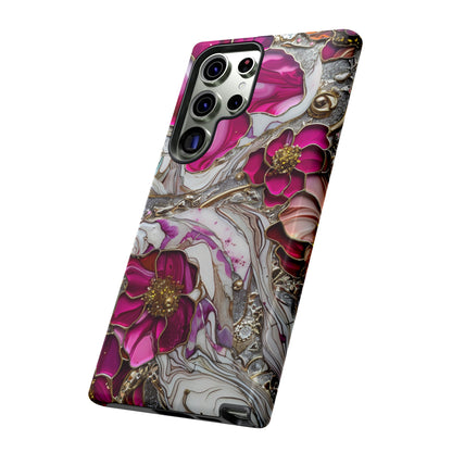 Magenta floral paisley design cover for Samsung Galaxy S24