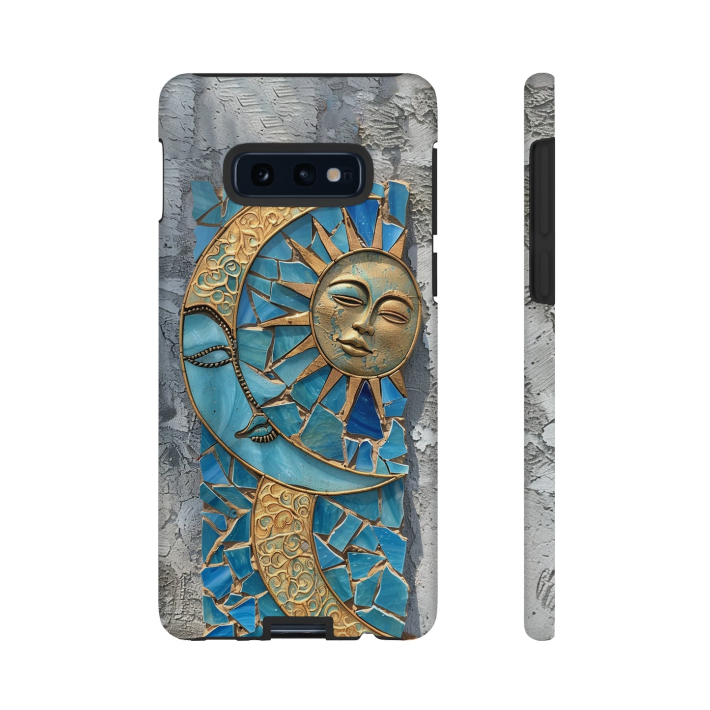 Boho Sun and Moon Mosaic Tile Stained Glass Phone Case