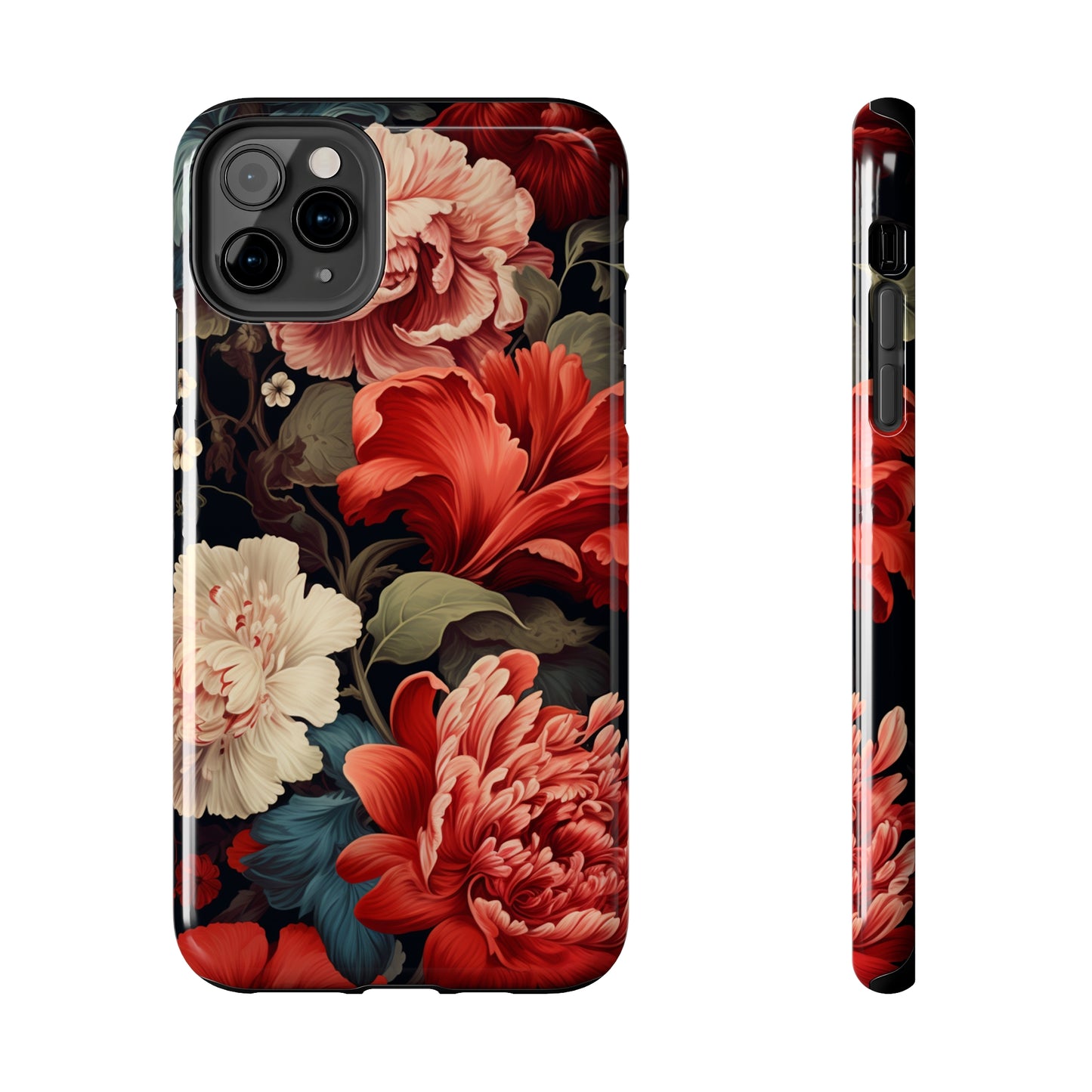 Vintage Floral Aesthetic Phone Tough Case Antique Print for iPhone 14 11 Pro 12 13 XR XS X 7+ 8 Boho Nature Flowers Cottage Core