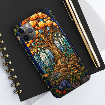 Tree of Life Stained Glass Style iPhone Tough Case | Embrace Nature's Harmony with Durable Elegance