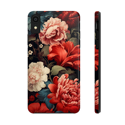 Vintage Floral Aesthetic Phone Tough Case Antique Print for iPhone 14 11 Pro 12 13 XR XS X 7+ 8 Boho Nature Flowers Cottage Core