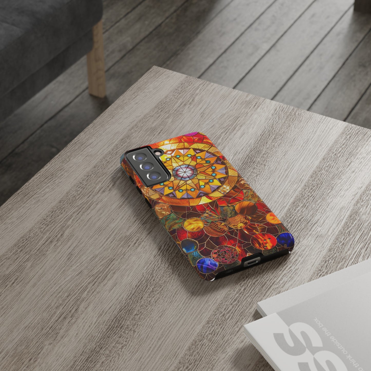 Cosmic Stained Glass Mandala Phone Case