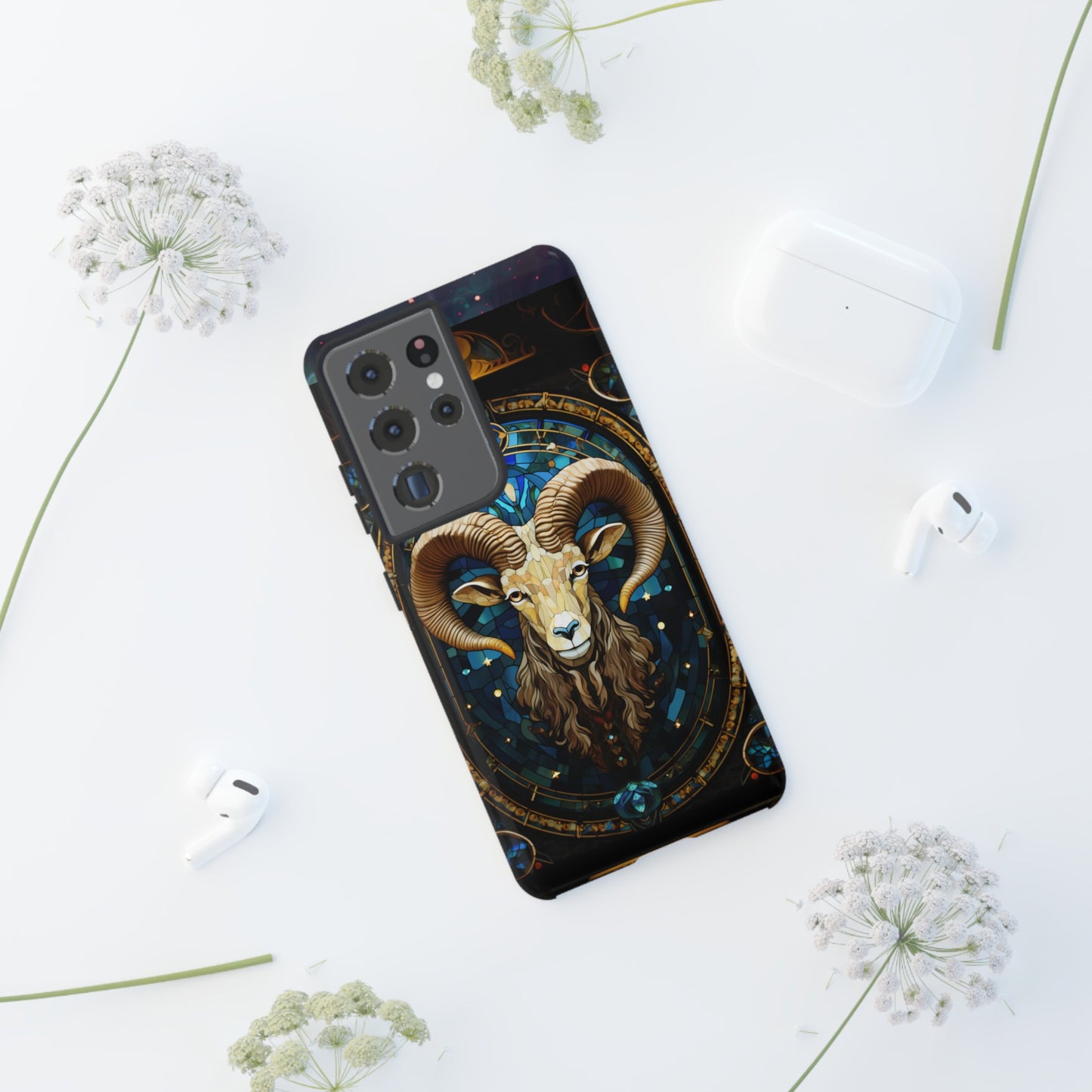 Aries Astrology Stained Glass Design Phone Case