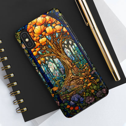 Tree of Life Stained Glass Style iPhone Tough Case | Embrace Nature's Harmony with Durable Elegance