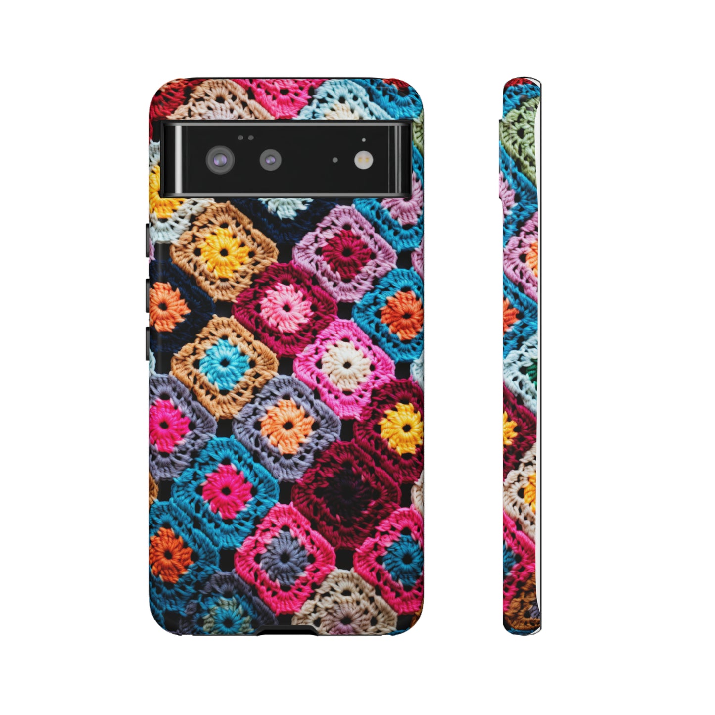 Vintage Floral Crochet Blanket Knit Look Phone Case