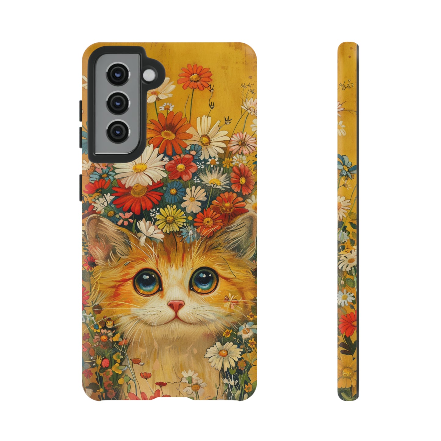 Cute Cat in Floral Garden Phone Case