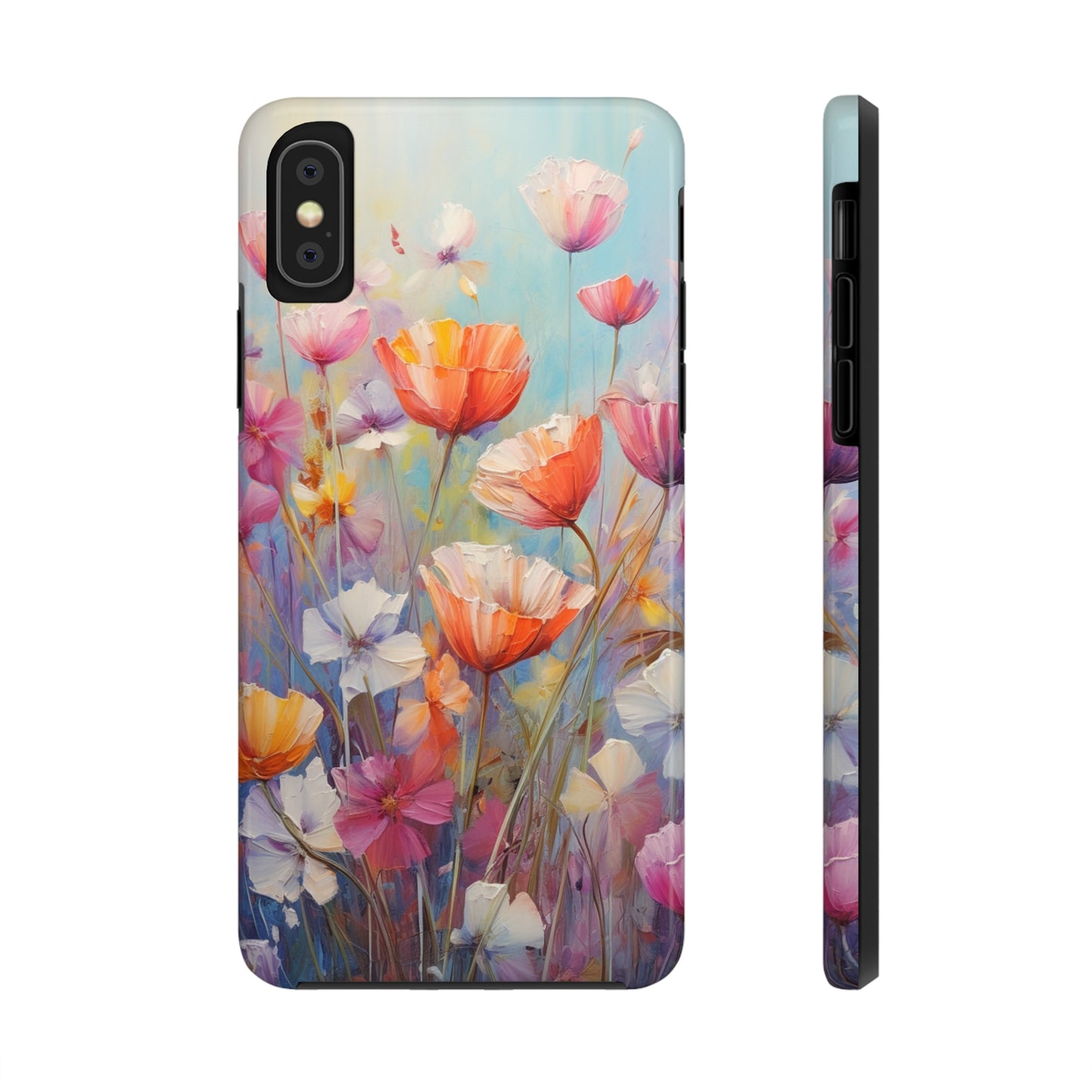 Poppy Flower Oil Painting Tough iPhone Case | Retro Groovy Phone Cover