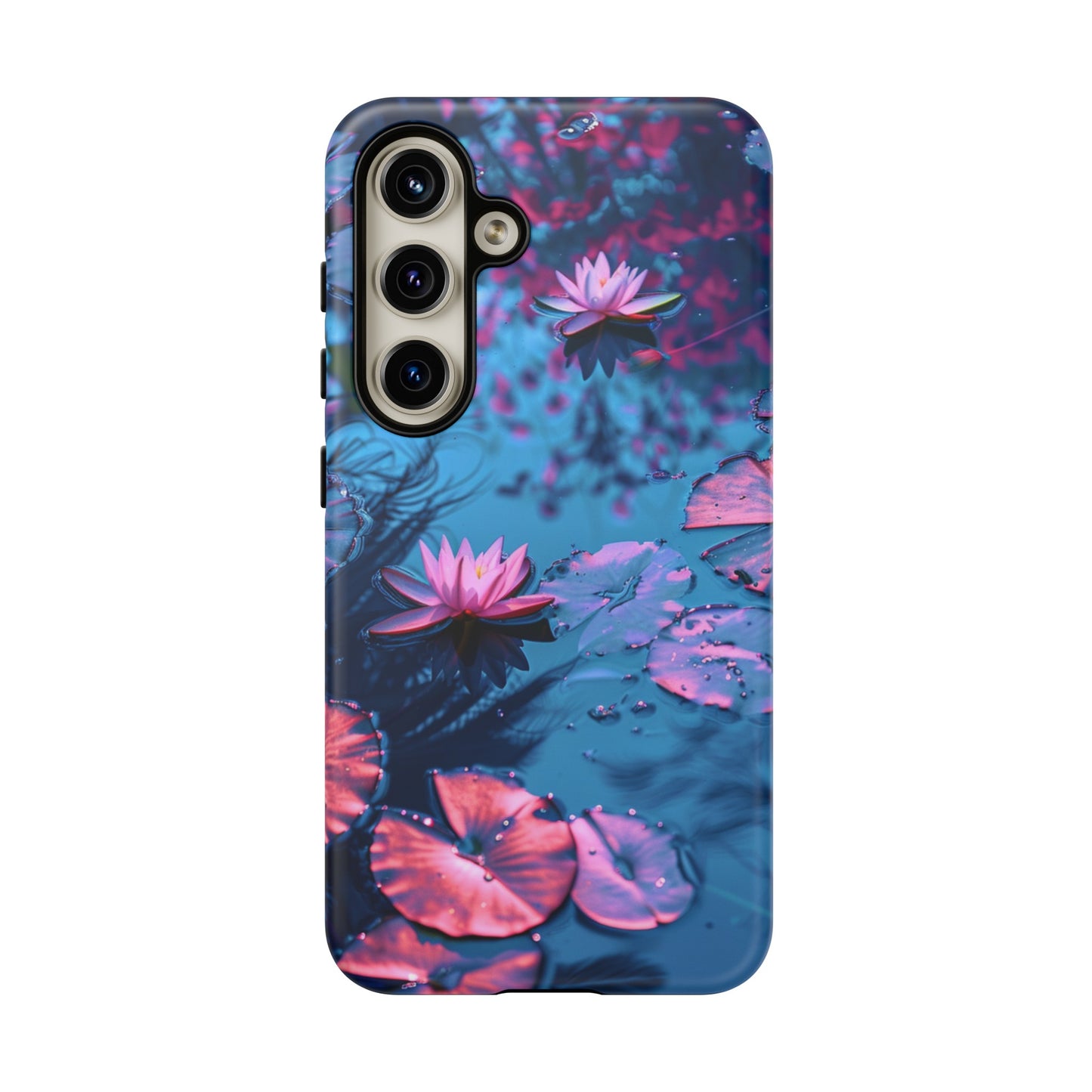 Magenta and Blue Color Zen Lily Pad Phone Case