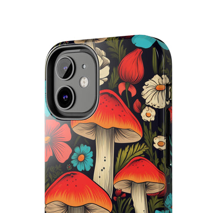 Psychedelic Retro Mushrooms iPhone case | Dive into Vintage Vibes