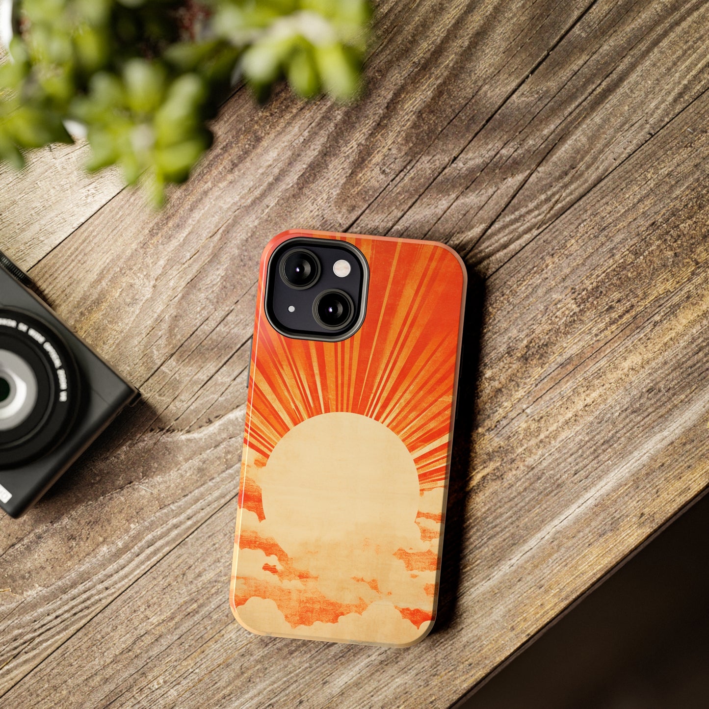 Retro Abstract Sunburst iPhone Case | Embrace the Nostalgic Charm of Artistic Rays