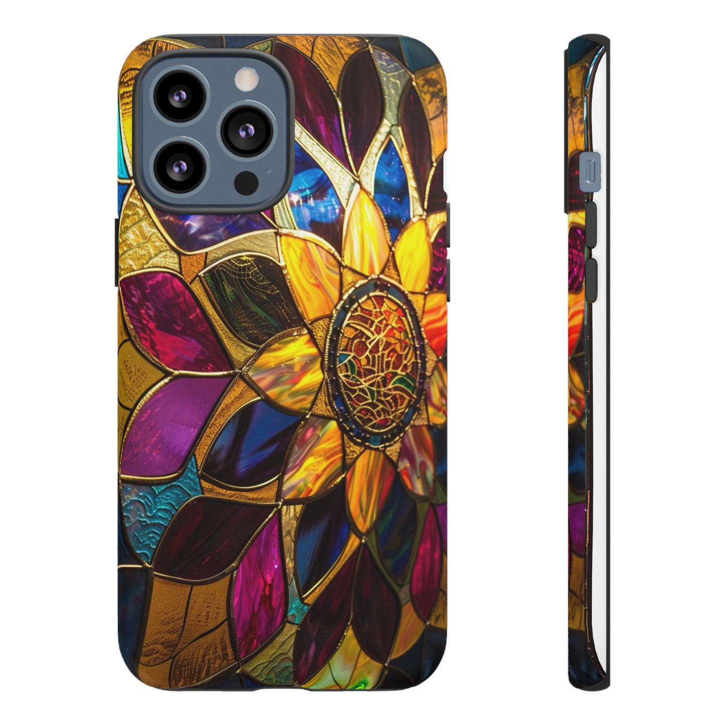 Cosmic Stained Glass Mandala Phone Case