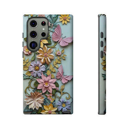 Pastel Pink Butterflies and Flowers iPhone Case