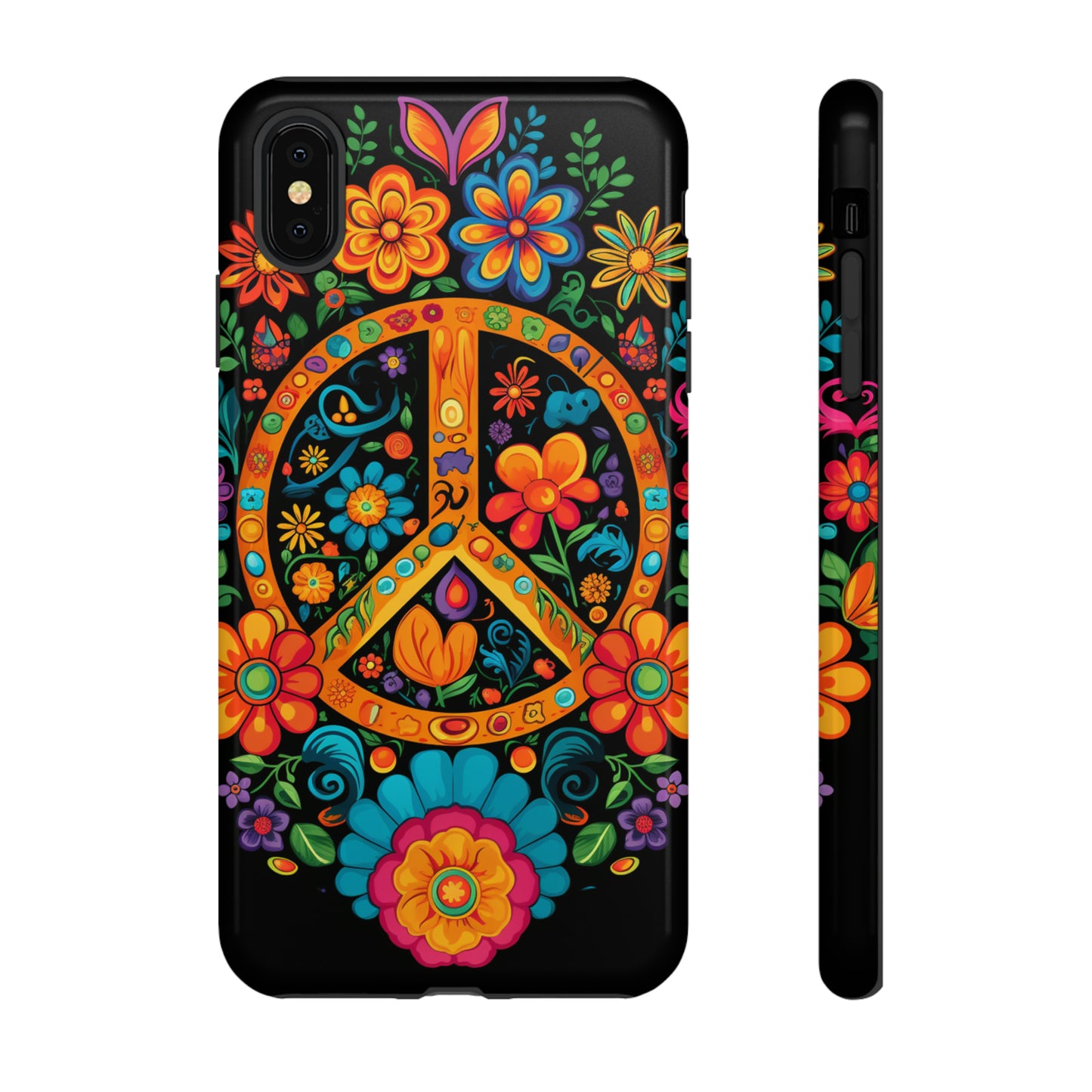 Peace Sign Embroidery Floral Hippie Style Phone Case