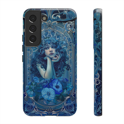 Blue Floral Art Nouveau Style Phone Case