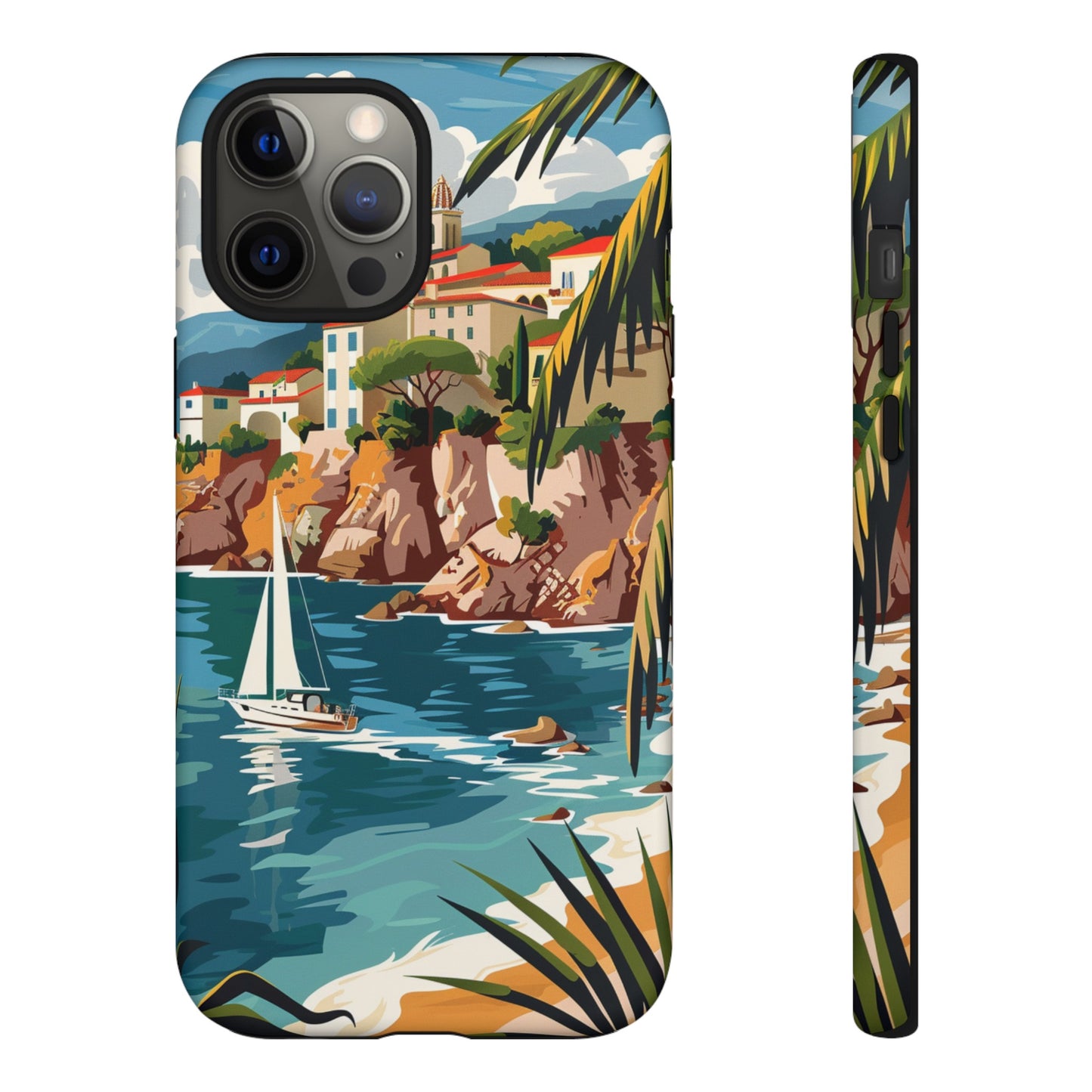 Midcentury French Riviera Sailboat Painting Phone Case