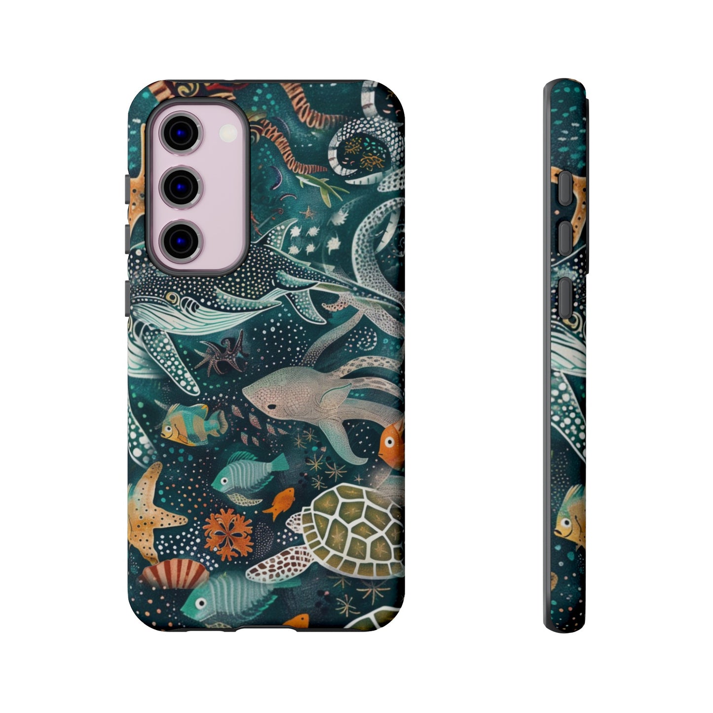 Undersea World Shark, Turtle, Manta Ray Phone Case