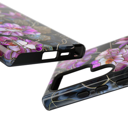 Magenta Color Floral Stained Glass Phone Case