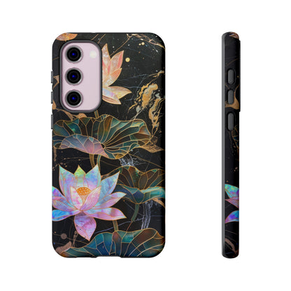 Zen Stained Glass Lotus Floral Design Phone Case