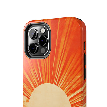 Retro Abstract Sunburst iPhone Case | Embrace the Nostalgic Charm of Artistic Rays