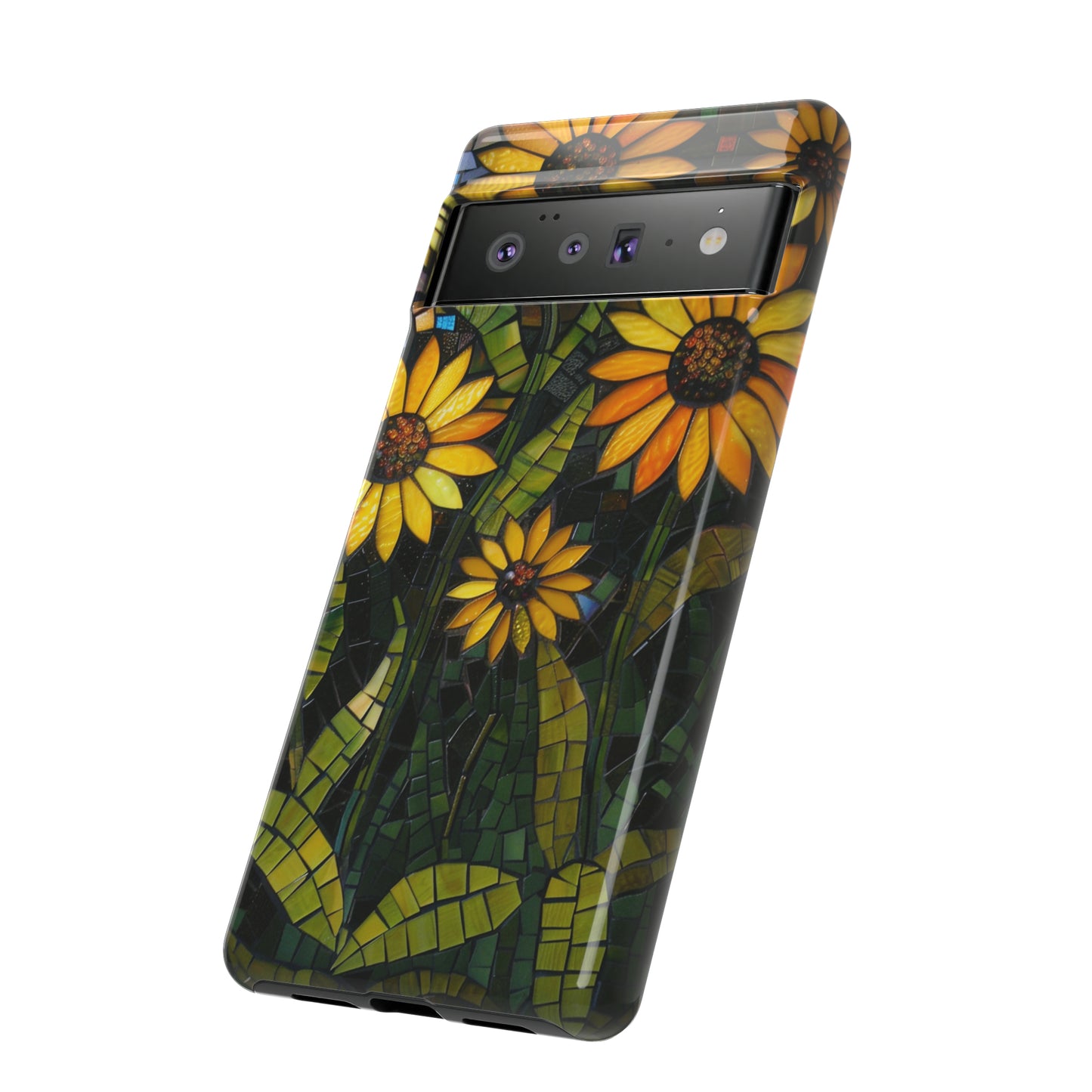 Yellow and Gold Daisy Mosaic Stained Glass Phone Case