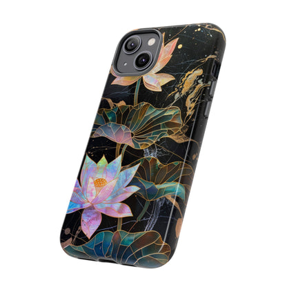 Zen Stained Glass Lotus Floral Design Phone Case