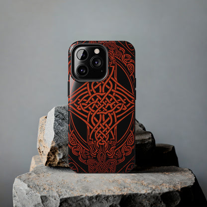 Eternal Weave iPhone Case, Red Celtic Tribal Knots | Timeless Symbolism iPhone Case for Models 11 through 14 Pro Max