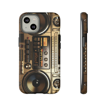 Urban Beats: Boombox Hip Hop Music Pixel Phone Case | Retro Rhythms for iPhone 15 Models