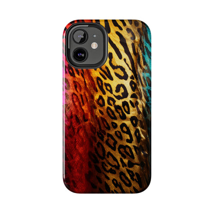 Kaleidoscopic Wild: Psychedelic Rainbow Leopard Print | Dazzling iPhone Case