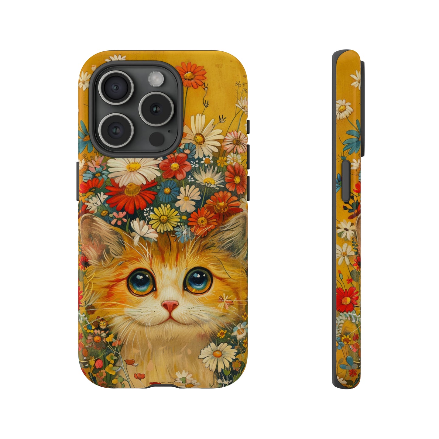 Cute Cat in Floral Garden Phone Case